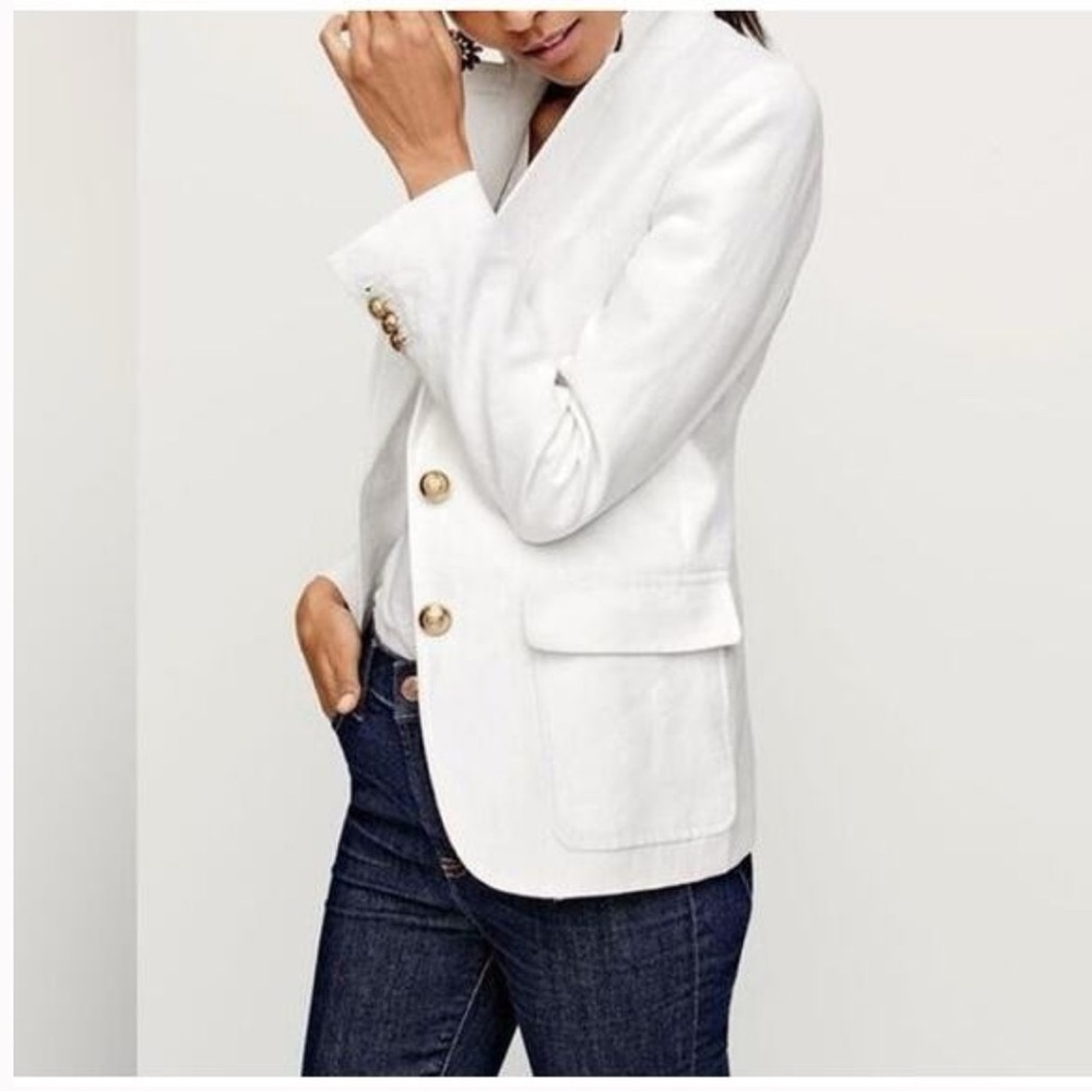 J. Crew Rhodes Blazer in white linen